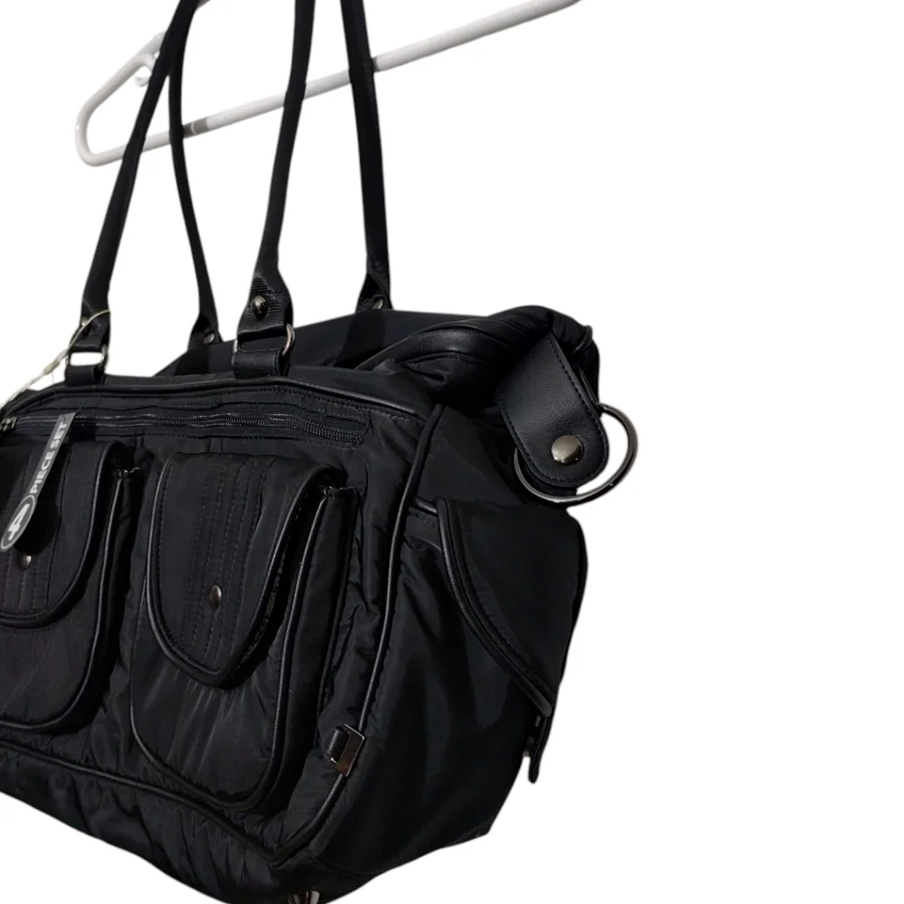 OiOi Multi Zip Pocket Carryall Baby Diaper Bag Large 4 Piece Set